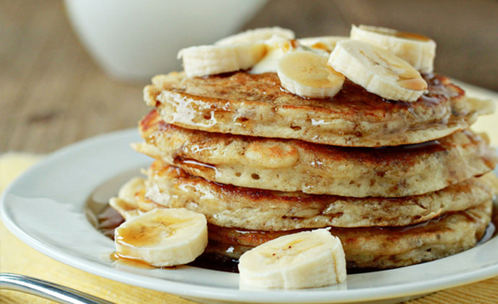 Making banana pancakes