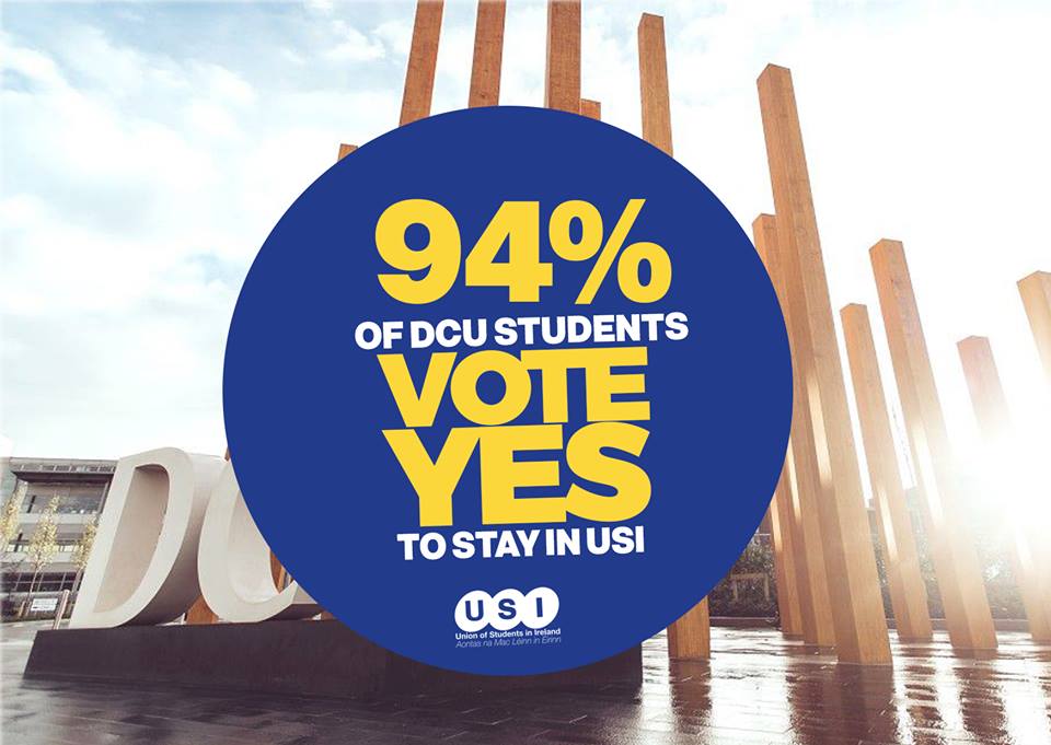 Overwhelming majority of DCU students vote to stay with USI