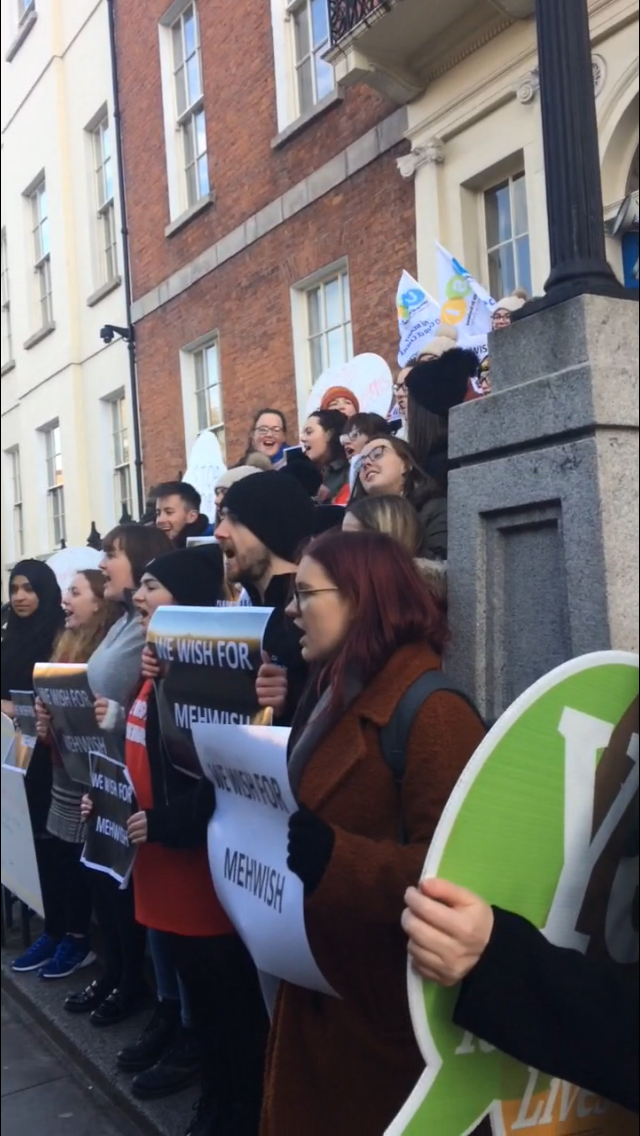 Protest held outside Department of Justice for sanctuary student Mehwish Saqib